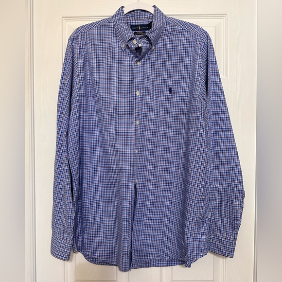 Ralph Lauren Blue Checkered Men's Shirt - Picture 1 of 3